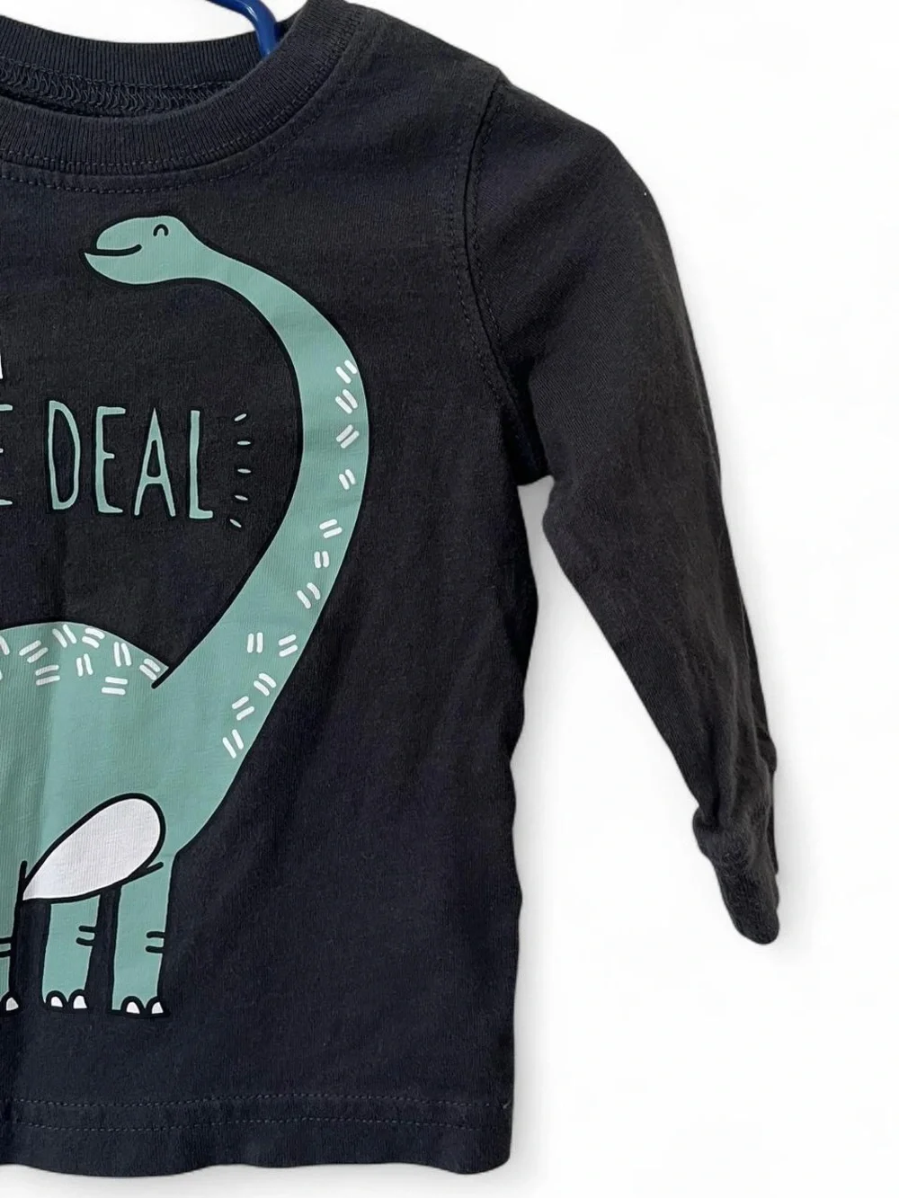 9M Boy Long Sleeve 100% Cotton Carters Dark Gray Dinosaur Graphic Print T-Shirt